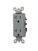 Leviton T5825-GY 20 Amp, Tamper- Resistant, Decora Duplex Receptacle, Residential Grade, Gray